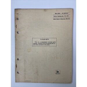 Vtg June 1968 John Deere Balers 24 Series Parts Catalog PC 951